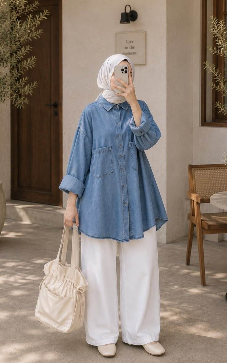 mom fit denim top 🌷💗